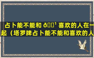 占卜能不能和 🌹 喜欢的人在一起（塔罗牌占卜能不能和喜欢的人在一起）